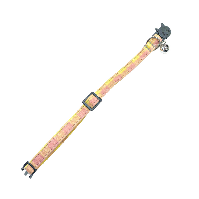 Cat Collar - Plaid Pink & Yellow