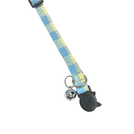 Cat Collar - Plaid Blue & Green