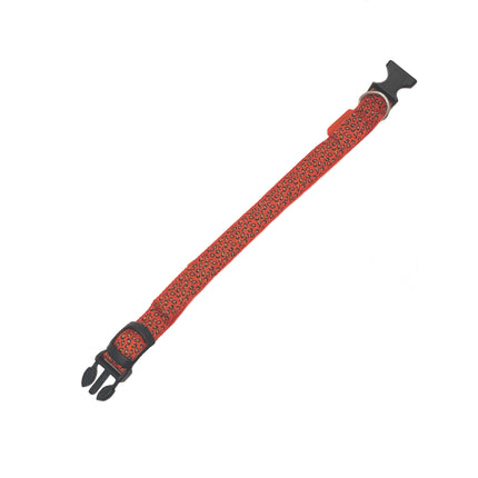 Red Animal Print LED Dog Collar