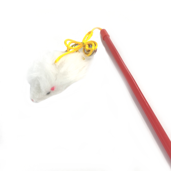 Plastic Teaser Wand Cat Toy Stick with Mouse