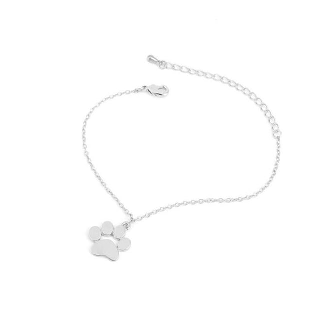 Solid Paw Design Bracelet Silver
