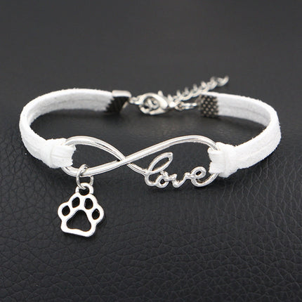 Love Paw Print Suedette Bracelet